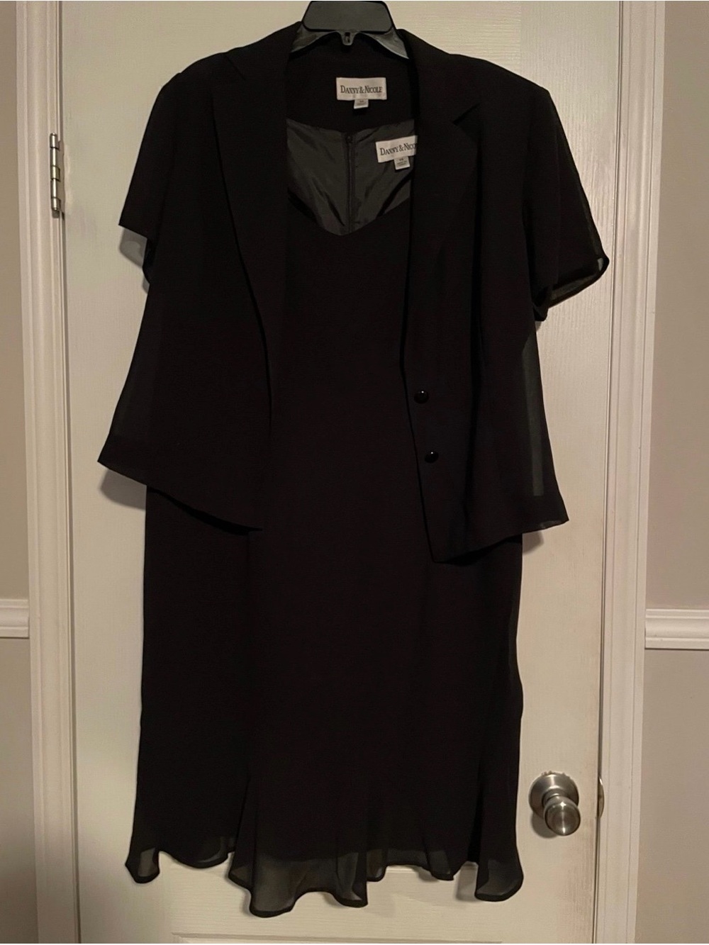 Danny and Nicole Black Dress and Cover Up Size 14